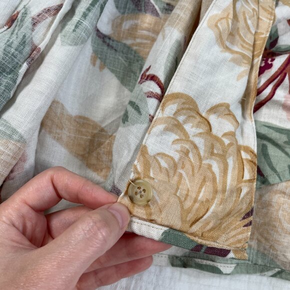 Anne Pinkerton Hawaiian Button Up Muted Tropical Botanical Aves Women's Size 6 - Picture 8 of 13